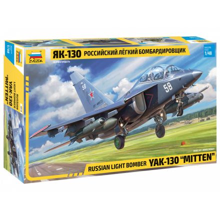 Zvezda YAK-130 Russian Light Bomber 1:48 makett repülő (4818)