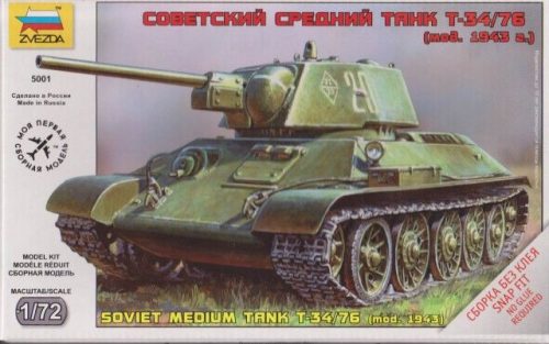 Zvezda Soviet Medium Tank T-34/76 tank makett 5001