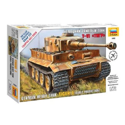 Zvezda Tiger I German Tank 1:72 makett harcjármű (5002)