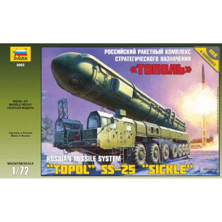 Zvezda Military Ballistic Missile Launcher Topol 1:72 makett harcjármű (5003)