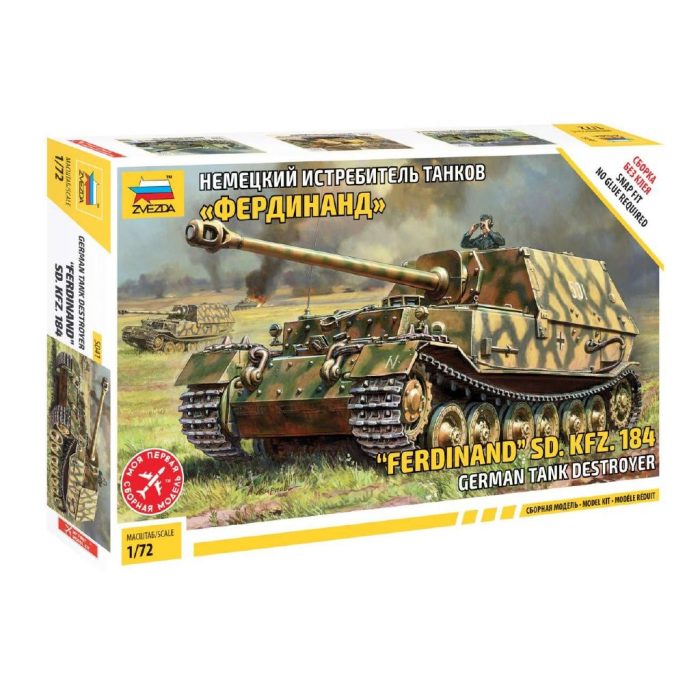Zvezda Zvezda Sd.Kfz.184 Ferdinand Tiger German Tank Destroyer 1:72 makett harcjármű (5041)