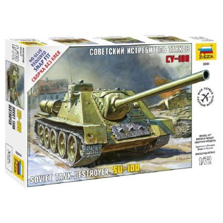 Zvezda Soviet Self-propelled Gun SU-100 1:72 makett harcjármű (5044)