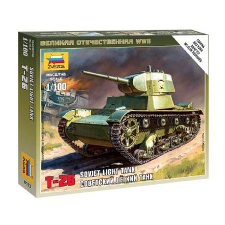 Zvezda Soviet tank T-26 1:100 makett harcjármű (6113)