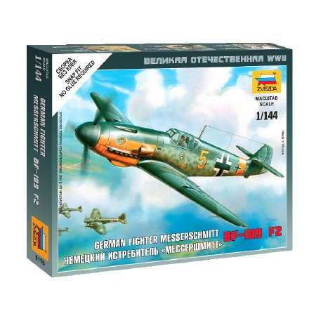 Zvezda Zvezda Messerschmitt BF-109 F-2 1:144 makett repülő (6116)