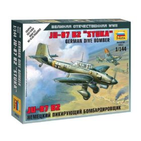   Zvezda Zvezda German Dive Bomber JU-87 B2 Sluka 1:144 makett repülő (6123)