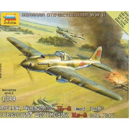 Zvezda Soviet Stormovik IL-2 mod. 1941 1:144 makett repülő (6125)