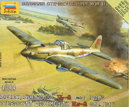 Zvezda Zvezda Soviet Stormovik IL-2 mod. 1941 1:144 makett repülő (6125)