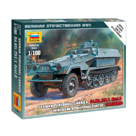 Zvezda Zvezda German Personnel Carrier Sd.Kfz.25 1:100 makett harcjármű (6127)