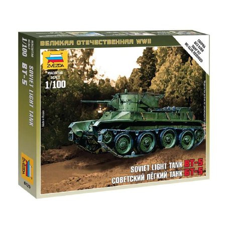 Zvezda Zvezda Soviet Light Tank BT-5 1:100 makett harcjármű (6129)