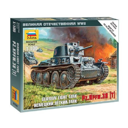 Zvezda Zvezda German Light Tank Pz.Kpfw.38 1:100 makett harcjármű (6130)