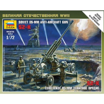 Zvezda Soviet 85mm Anti-Aircraft Gun 1:72 makett harcjármű (6148)