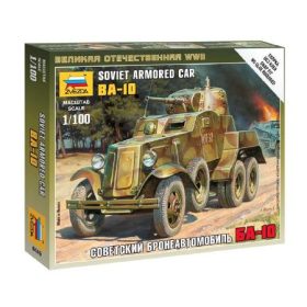   Zvezda Zvezda Soviet Armored Car BA-10 1:100 makett harcjármű (6149)
