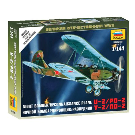 Zvezda Soviet Plane PO-2  1:144 makett repülő (6150)