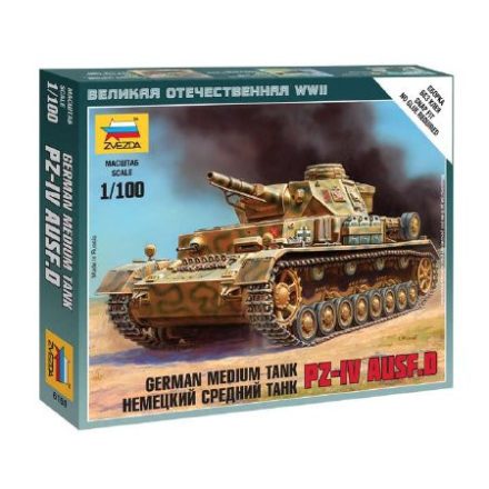 Zvezda German Medium Tank PZ-IV Ausf.D 1:100 makett harcjármű (6151)