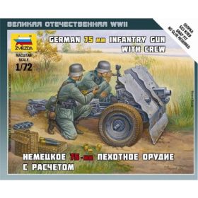  Zvezda Zvezda German 75-mm Infantry Gun makett figura 1:72 (6156)