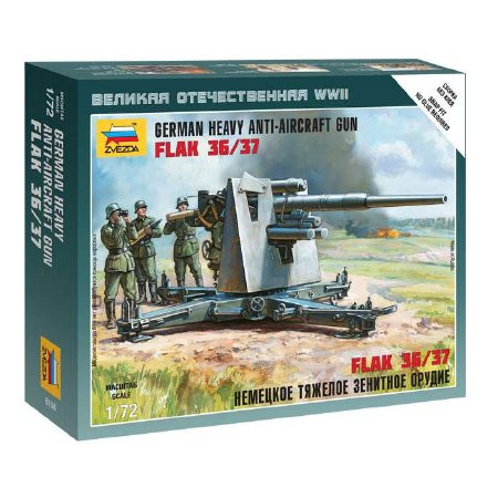 Zvezda Zvezda German 88 mm Flak 1936/37 makett figura 1:72 (6158)