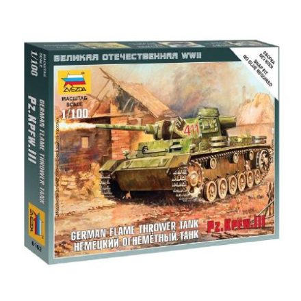 Zvezda Panzer III Flamethrower Tank 1:100 makett harcjármű (6162)