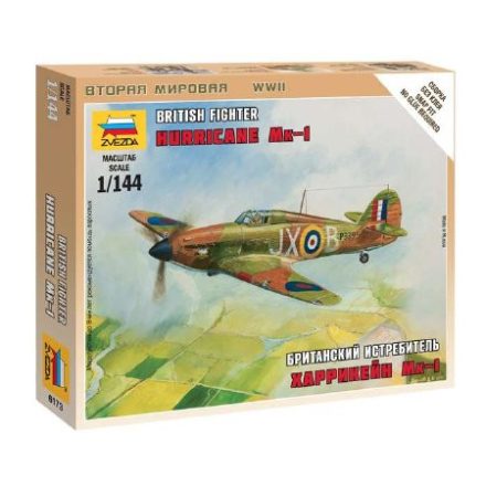 Zvezda British Fighter Hurricane Mk-1 1:144 makett repülő (6173)