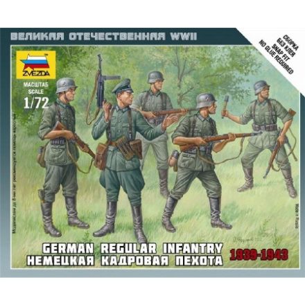Zvezda German Regular Infantry /1939-43/ makett figura 1:72 (6178)