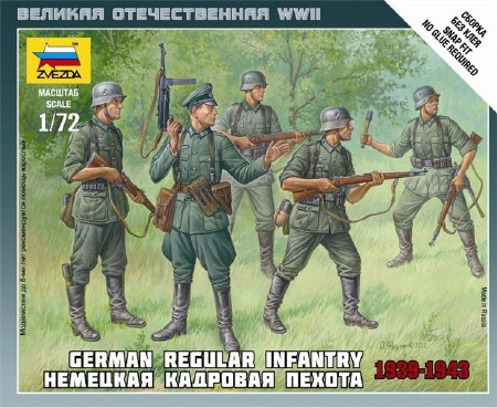 Zvezda Zvezda German Regular Infantry /1939-43/ makett figura 1:72 (6178)