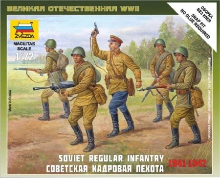 Zvezda Soviet Regular Infantry 1941-42 1/72 (6179) figura makett