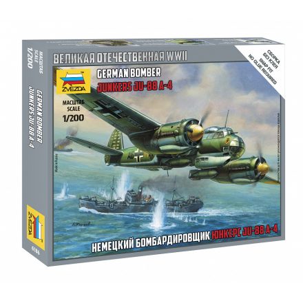 Zvezda Ju-88 A4 1:200 makett repülő (6186)
