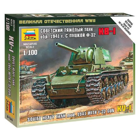 Zvezda Zvezda KV-1 with F-32 Gun 1:100 makett harcjármű (6190)