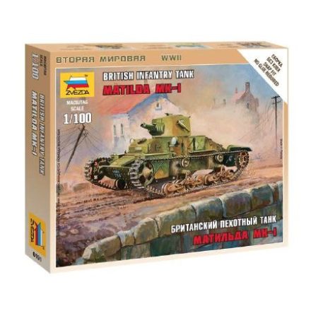 Zvezda British Light Tank Matilda MK1 1:100 makett harcjármű (6191)