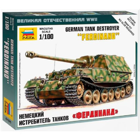 Zvezda Zvezda Sd.Kfz.184 Ferdinand Heavy Tank Destroyer 1:100 makett harcjármű (6195)