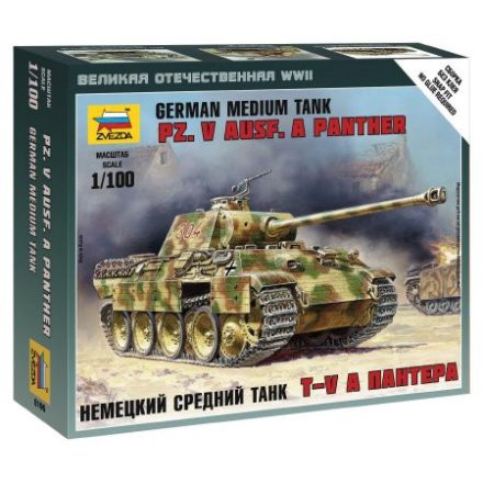 Zvezda Pz.Kpfw.V Panther Ausf.A Military small set 1:100 makett harcjármű (6196)