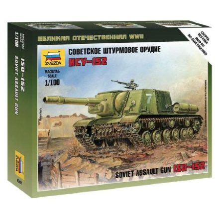 Zvezda Soviet Self-Propelled Gun ISU-152 1:100 makett harcjármű (6207)
