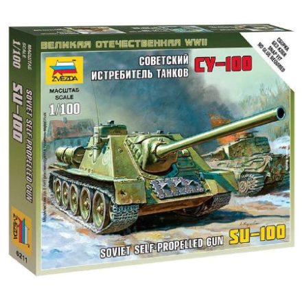 Zvezda SU-100 Soviet Self-Propelled Gun 1:100 makett harcjármű (6211)