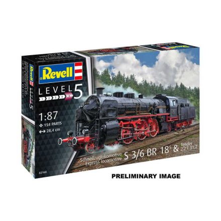 Revell Express Loco S3/6 BR 18(5) with Tender (62168) makett készlet kiegészítőkkel