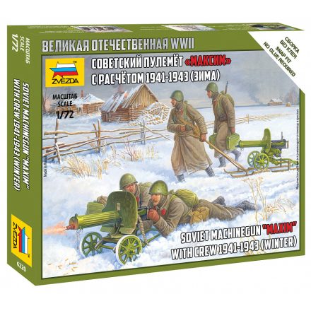 Zvezda Soviet Machine-gun w/Crew makett figura 1:72 (6220)