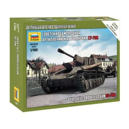 Zvezda SU-76M Soviet S.P.Gun 1:100 makett harcjármű (6239)