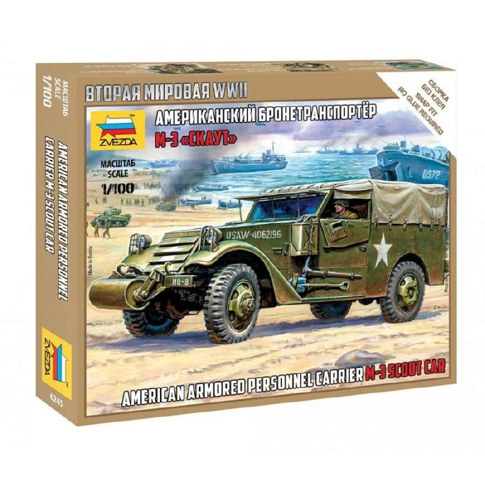 Zvezda Zvezda M-3 Scout Car 1:100 makett harcjármű (6245)