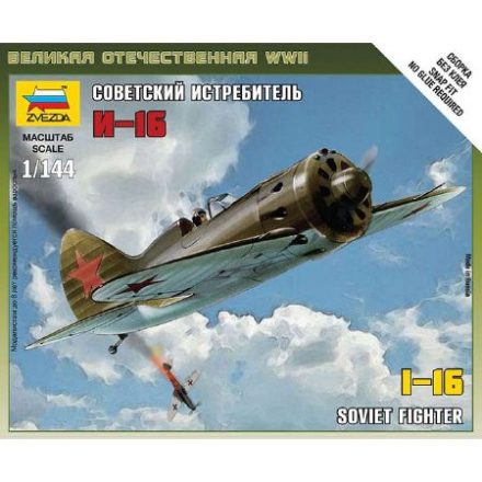 Zvezda I-16 Soviet Fighter makett 1:144 makett repülő (6254)