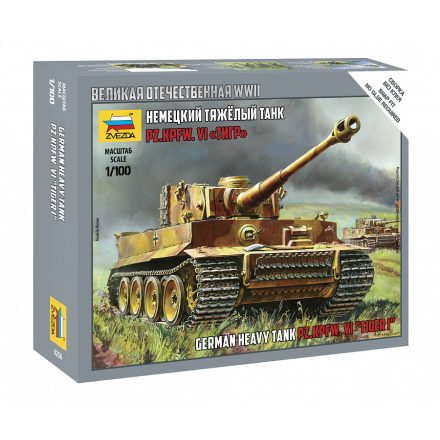 Zvezda Tiger I 1:100 makett harcjármű (6256)