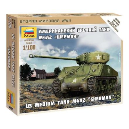Zvezda Sherman M4 1:100 makett harcjármű (6263)