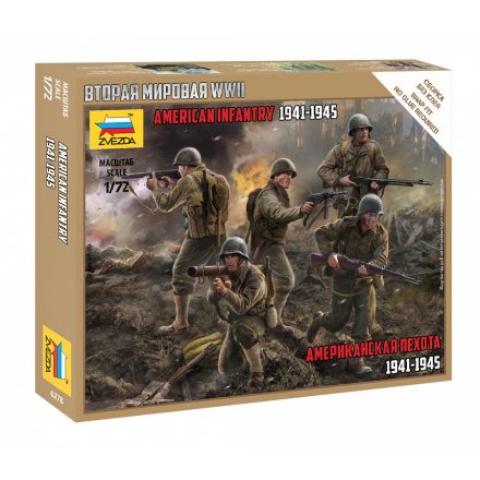 Zvezda US Infantry WWII makett figura 1:35 (6278)