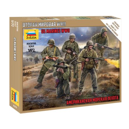 Zvezda US Marines WWII makett figura 1:72 (6279)