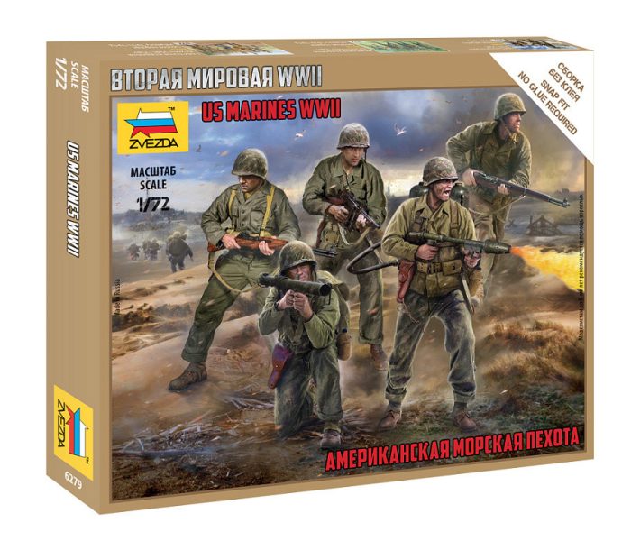 Zvezda Zvezda US Marines WWII makett figura 1:72 (6279)