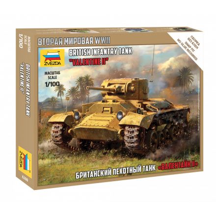Zvezda British Infantry Tank Valentine II 1:100 makett harcjármű (6280)