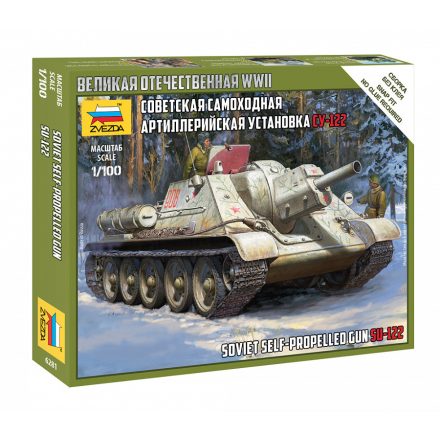 Zvezda Soviet Self Propelled Gun SU-122 1:100 makett harcjármű (6281)