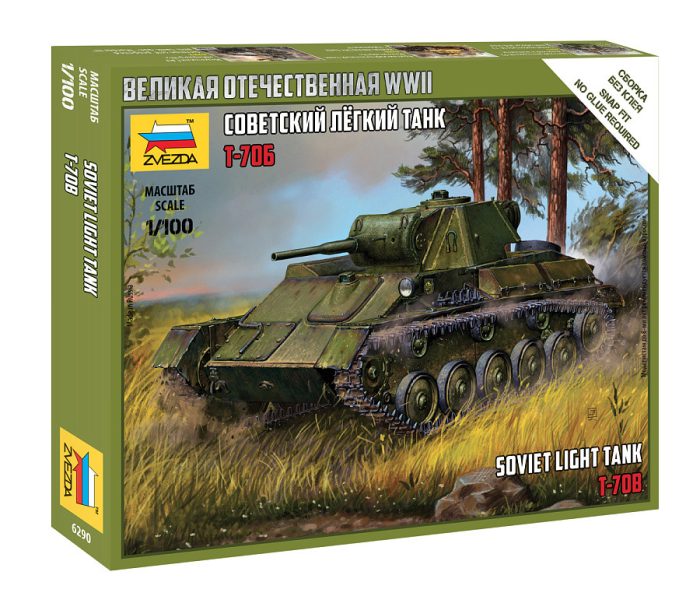 Zvezda Zvezda T-70B Soviet Tank 1:100 makett tank (6290)