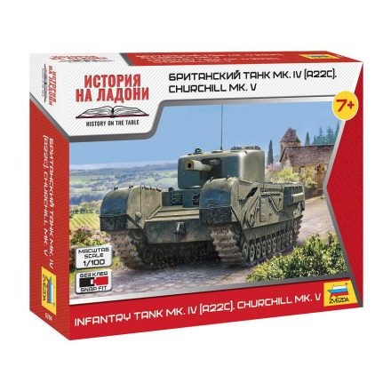 Zvezda Churchill Tank Mk. V 1:100 makett harcjármű (6294)