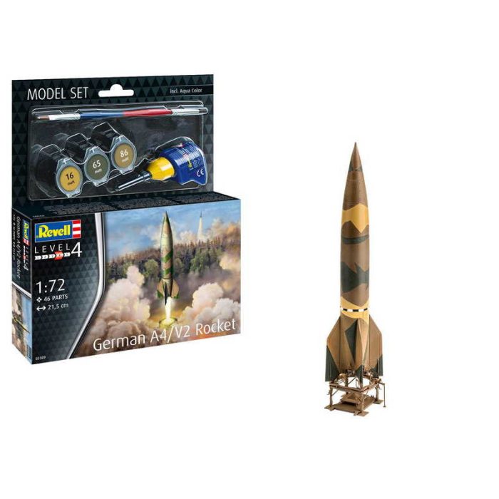 Revell Revell German A4/V2 Rocket (63309) 1:72 makett készlet kiegészítőkkel