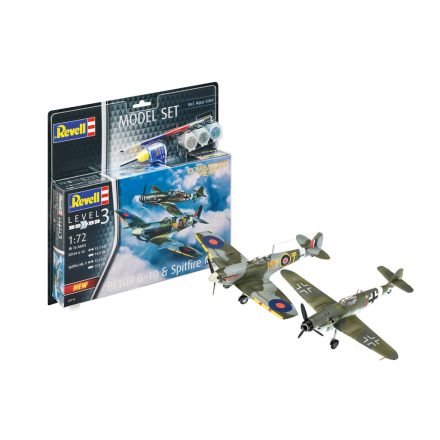 Revell Combat Set Bf109G-10 & Spitfire Mk.V 1:72 makett készlet kiegészítőkkel (63710)