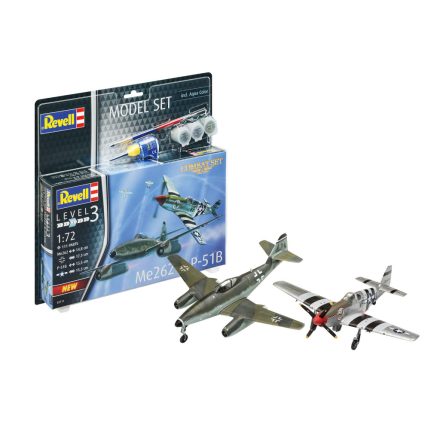 Revell Combat Set Me262 & P-51B 1:72 makett készlet kiegészítőkkel (63711)