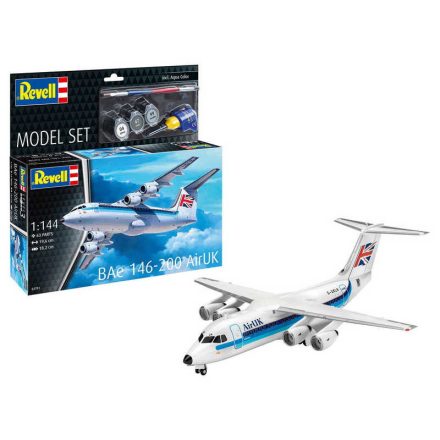 Revell BAe 146-200 AirUK (63791) makett készlet kiegészítőkkel
